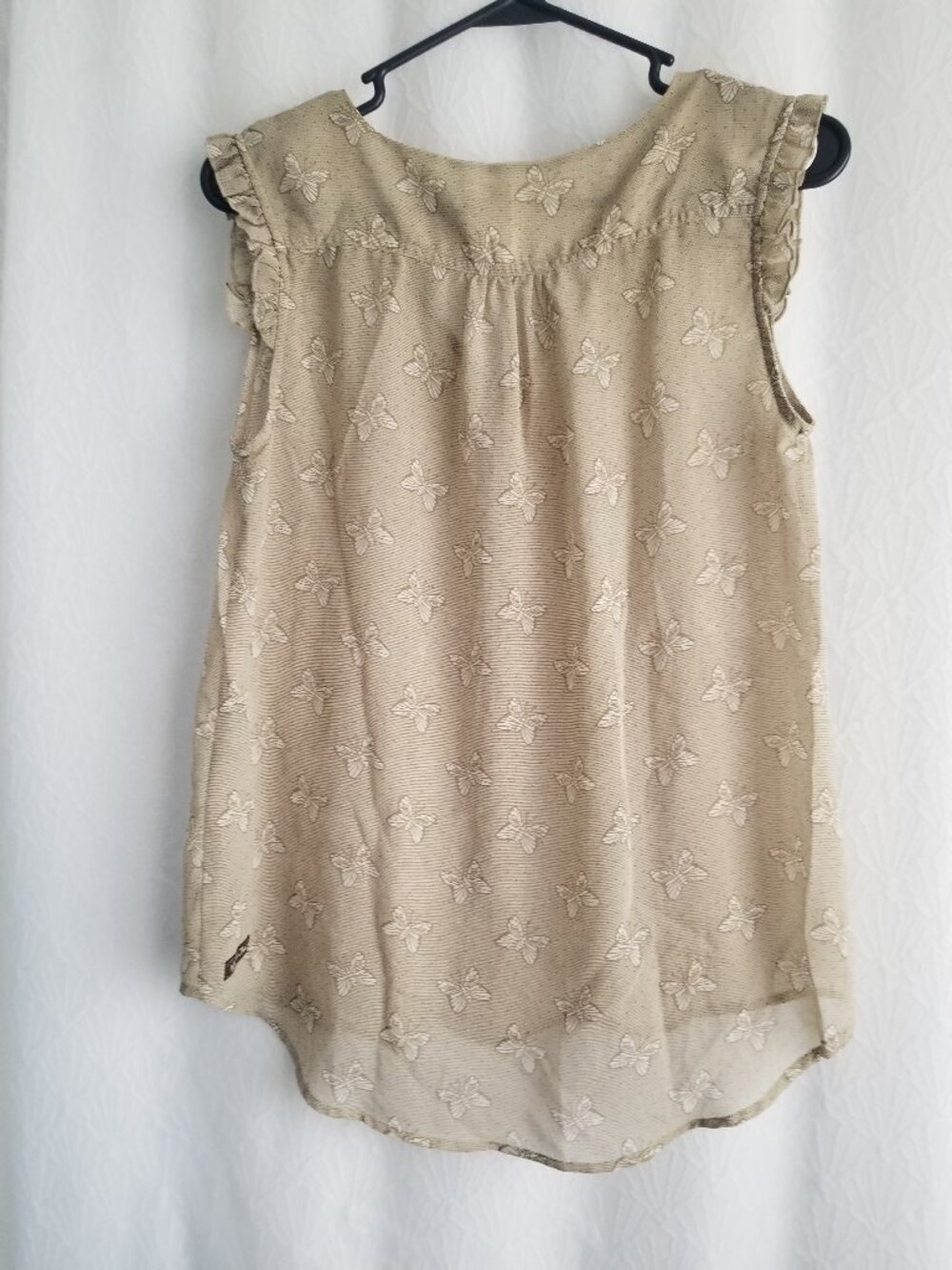 Matilda Jane Sheer Blouse Sleeveless w Butterflies Small - Picture 2 of 4